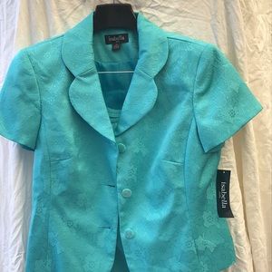 Suit NEW turquoise jacket /top  with turquoise skirt